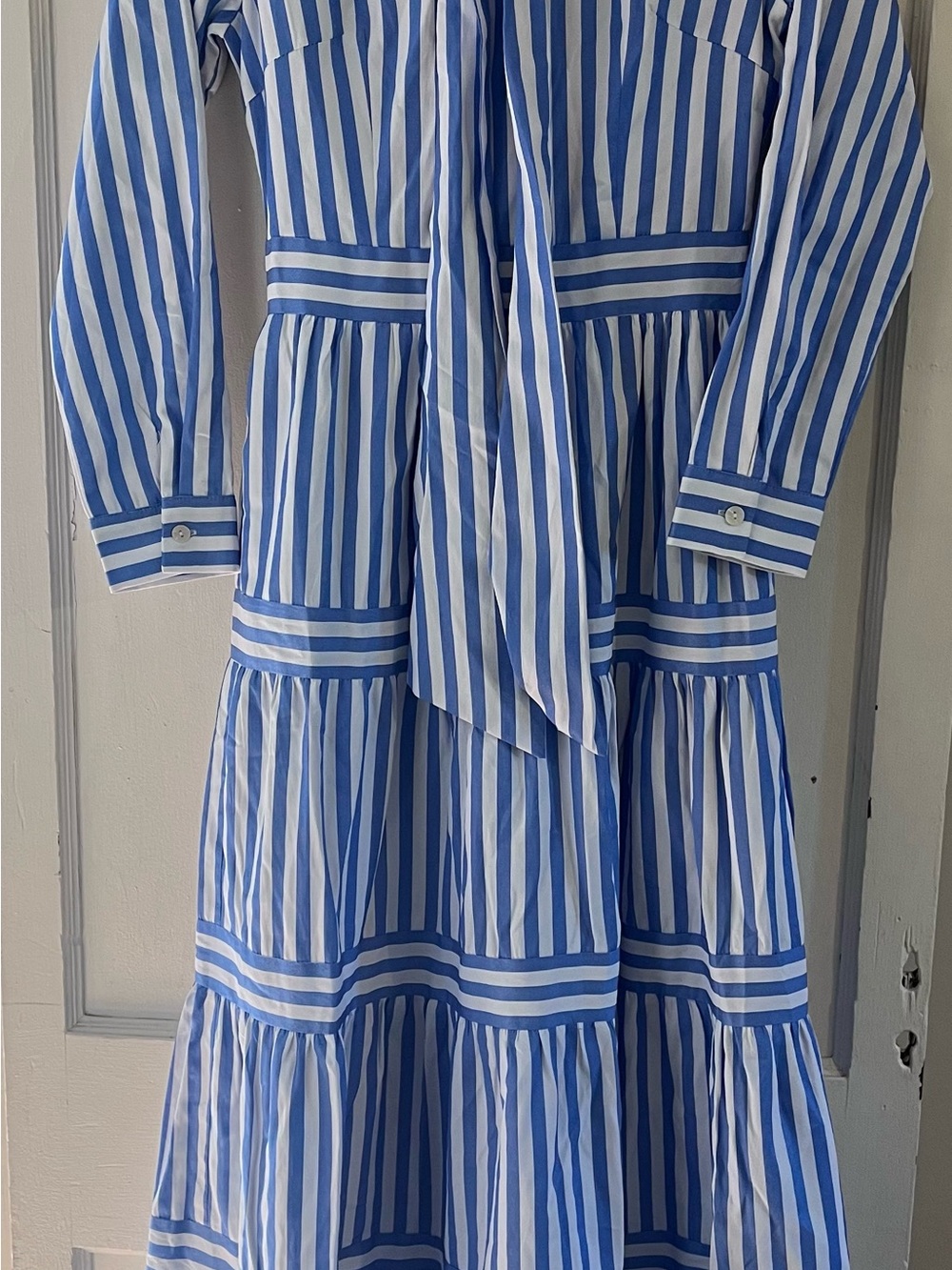 New! Dainty Jewels Blue and White Striped Long Sleeve dress (Size XS)